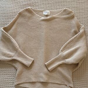 Pinque Women's Beige Ribbed Sweater